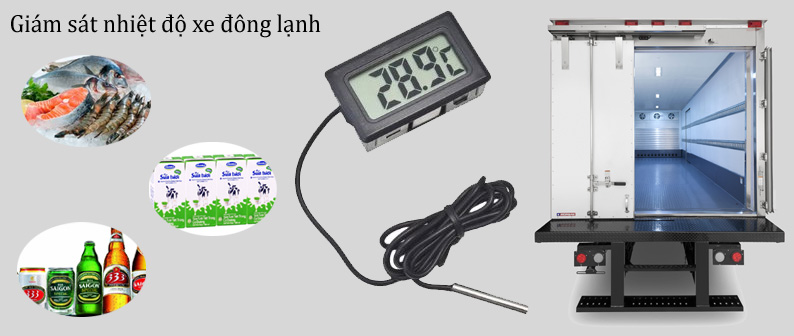 Trước tình hình đó, chúng tôi cung cấp cho khách hàng giải pháp quản lý giám sát nhiết độ xe đông lạnh từ xa, sử dụng cảm biến nhiệt độ tốt nhất từ Châu Âu, với dải nhiệt độ lớn từ - 180C ->  900C, đảm bảo luôn theo dõi được nhiệt độ trong khoang xe. Cảm biến được kết nối với thiết bị giám sát hành trình (Theo QCVN31/2014-BGTVT), ngoài việc giám sát nhiệt độ còn giám sát được hành trình xe và nhiều trạng thái khác. Theo thông tư 86-NĐCP, thì các xe tải bắt buộc phải lắp thiết bị giám sát hành tr